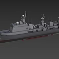 Modern Gray Warship With Hull Number 115 And Radar Systems On Deck