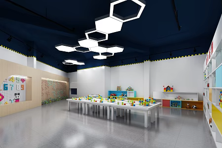 Modern Kindergarten Construction Room 3d model
