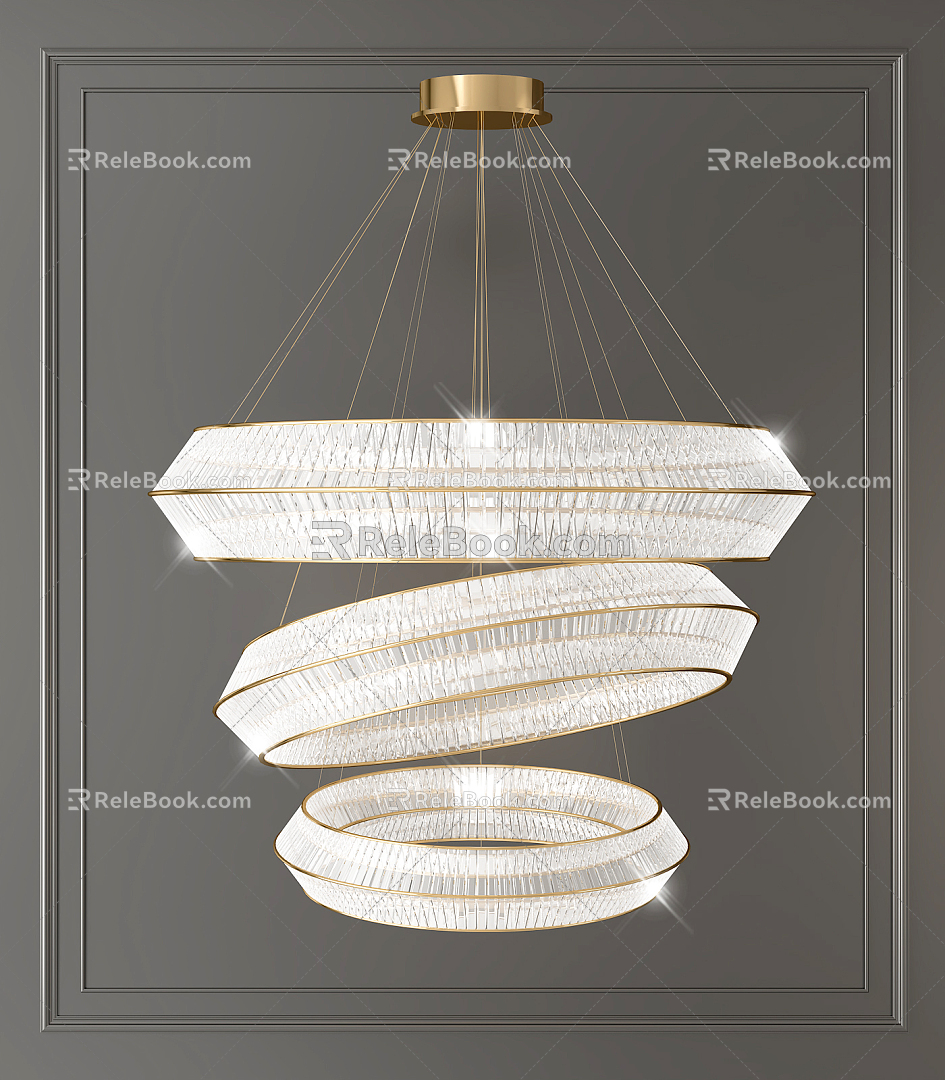 Light Luxury Crystal Chandelier 3d model