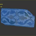 Antique Colorful Tile Fragment With Blue Green Yellow Floral Patterns