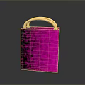Stylish Pink Handbag with Gold Handle and Glittery Surface for Daily Use