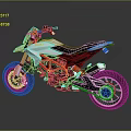 Sleek Red and White Motorcycle With Black Seat Sporty Design and Shiny Wheels