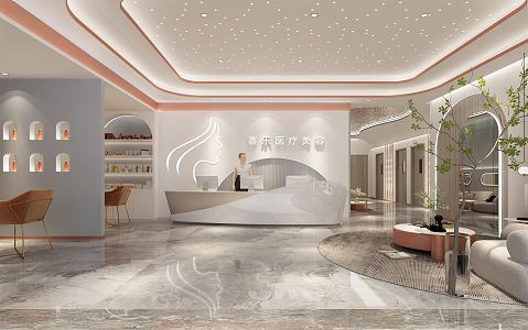 Modern Beauty Salon Hall Beauty Salon Panorama 3d model