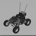 Modern Off Road Vehicle With Four Wheels And Dual Antennas Design