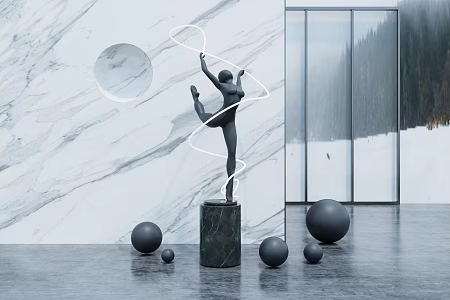 Modern Sculpture Dancer Sculpture Ornaments 3d model