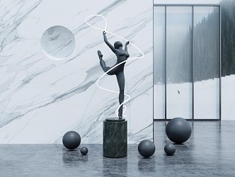 Modern Sculpture Dancer Sculpture Ornaments 3d model