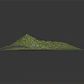 Green Square Surface With Grass Pattern White Flowers And Gray Stripe