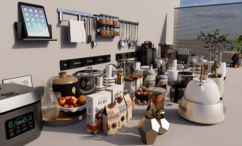 Modern Kitchen Supplies Kitchen Utensils Tableware Ornaments 3d model