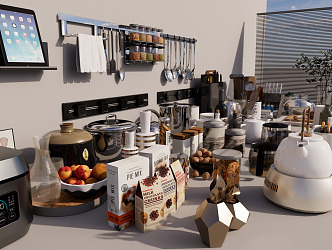 Modern Kitchen Supplies Kitchen Utensils Tableware Ornaments 3d model