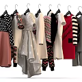 Various Stylish Clothes with Colorful Patterns and Designs Worn by Models