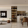Modern Living and Dining Room Interior Design With Beige Sofa Coffee Table And Large Window
