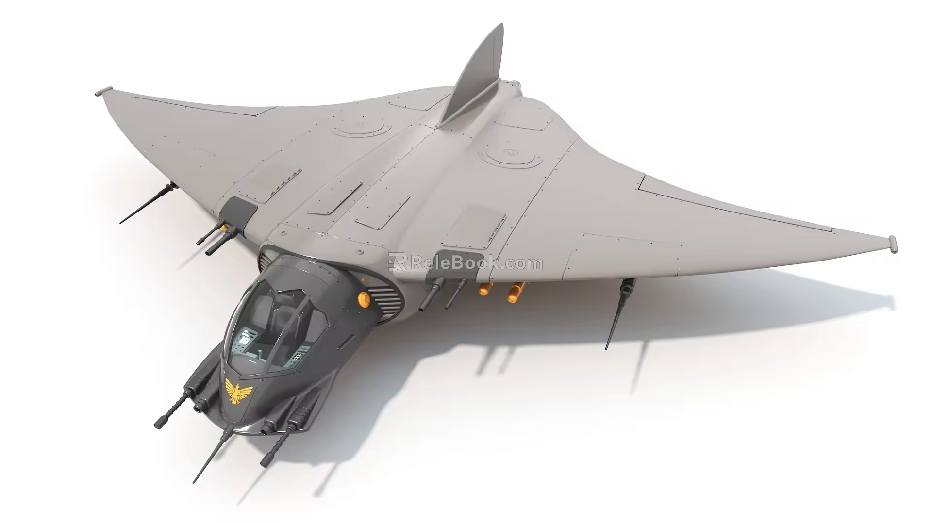 long-range bomber spaceship fighter sci-fi plane 3d model
