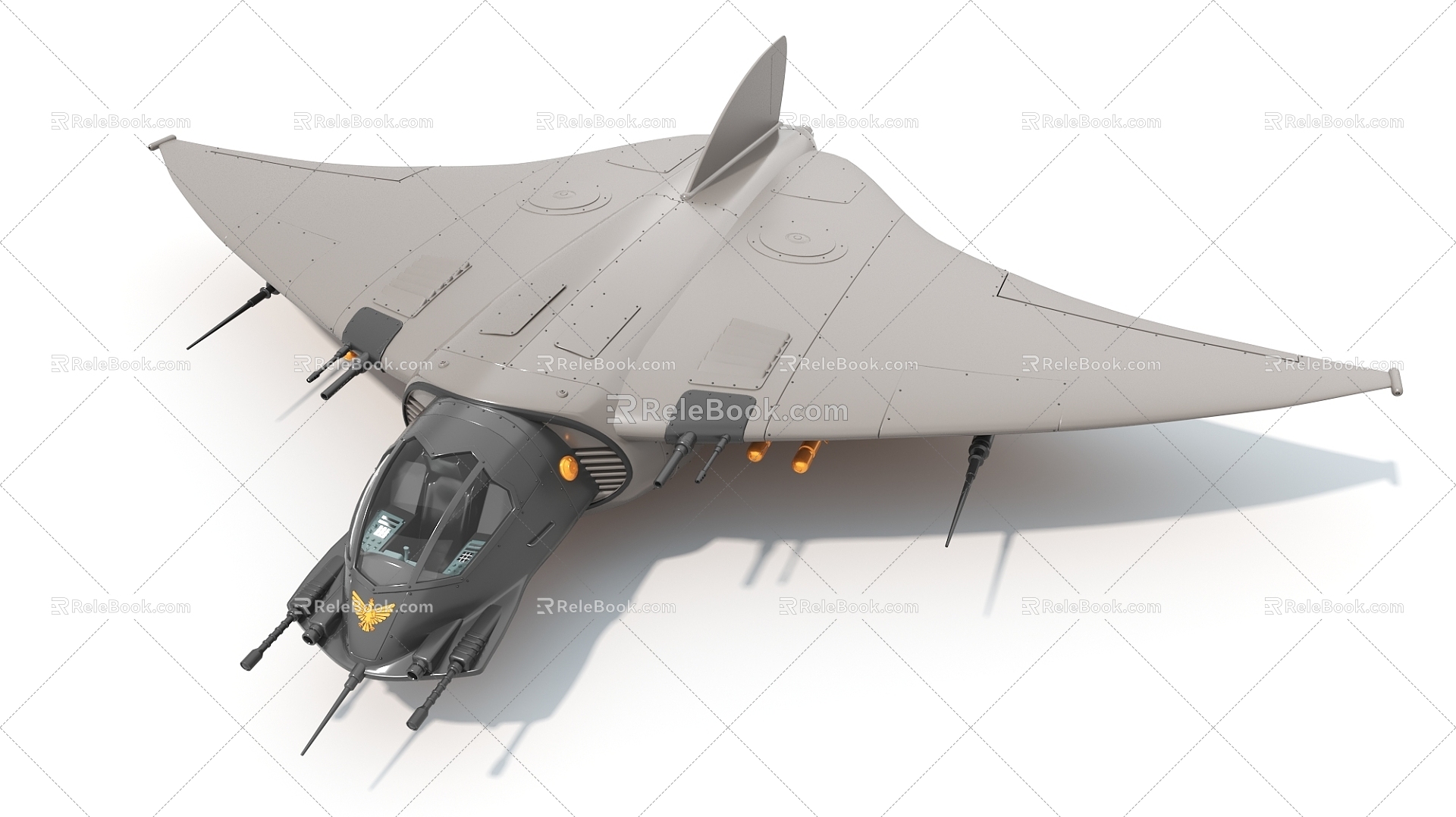 long-range bomber spaceship spaceship fighter sci-fi plane 3d model