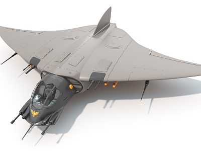 long-range bomber spaceship fighter sci-fi plane 3d model