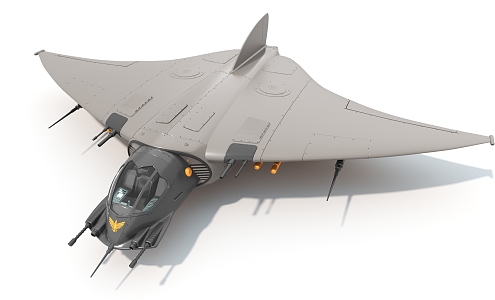 long-range bomber spaceship fighter sci-fi plane 3d model