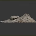 Natural Landscape Featuring Weathered Gray White Rock Formation With Rough Granular Texture On Black Background