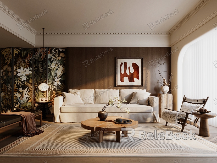 Ancient Home Living Room Ancient Style Living Room Ancient Style Living Room Ancient Style Living Room Ancient Style Screen Silent Sofa Coffee Table Combination Ancient Picture model