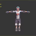 Game and Movie Character 3D Model in Racing Outfit With Helmet Elbow And Knee Pads