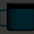 Teal Insulated Mug With Black Lid Silver Rim And Comfortable Handle
