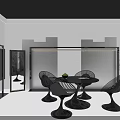 HF cp Showroom Interior With Display Racks And Mannequins For Product