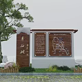 Guide Panorama Pointing sign Trash bin Warning sign 3d model