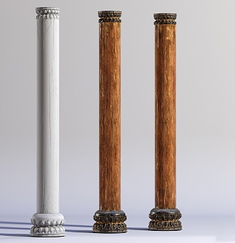 New Chinese Pillar Stone Pillar Stone Pillar Stone Pillar Solid Wood Heavy Wooden Pillar Creative Art Special-Shaped Pillar 3d model