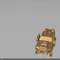 Military Armored Vehicle With Roof Mounted Weapon System External Antennas And Heavy Duty Tires