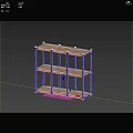 Industrial Equipment Multi Tier Storage Rack With Blue Frame And Red Shelves