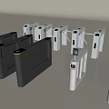 Automatic induction entrance guard gate security device security gate public equipment 3d model