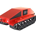 Modern Red Functional Vehicle With Tracks And Control Panel Design 3d model
