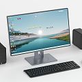 Modern computer monitor display audio keyboard mouse 3d model