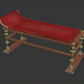 Comfortable Massage Bed Featuring Red Padded Cushion Wooden Frame And Sturdy Metal Legs