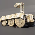 Unmanned Tracked Weapon Platform Camouflage Painted With Turret And Serial Number 001