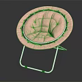 Pink Round Leisure Chair With Metal Frame Padded Seat Modern Design For Comfortable Seating