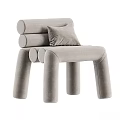 Modern Leisure Chair With Rounded Design Soft Cushion And Velvet Fabric Color Options