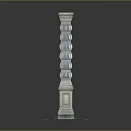Elegant Classical Column Featuring Intricate Ornamental Details Layered Structure Base And Capital