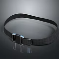 Black Leather Belt With Metal Buckle On Gray Background Showing Reflection