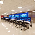 modern monitoring room 3d model