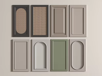 Assorted Cabinet Door Panels In Multiple Colors And Designs For Modern Decor 3d model