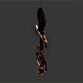 Colorful Glowing Decorative Sword With Vibrant Blade And Chain Hilt Design