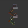 Modern Spiral Staircase Design With Orange Railings White Steps And Metal Structure