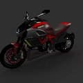 Ducati Black And Red Sporty Motorcycle With Red Seat And Alloy Wheels