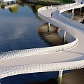 Modern bridge with site 3d model