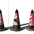 Road Safety Traffic Cones With Red And White Stripes Worn For Construction Areas