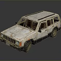 Old Rusty SUV Vehicle With Worn Exterior And Vintage Design Features