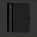 Black Modern Server Rack With Open Door Revealing Internal Server Units For Data Storage