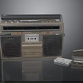 Classic Vintage Boombox Electronic Radio With Cassette Tapes And Retro Design