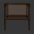 Wooden Frame Chair With Woven Seat And Backrest Simple Design Furniture Piece