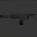 Two Modern Tactical Rifles with Long Barrels and Metal Build on Dark