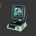 Vintage TF Electronic Device With Colorful Display Screen And Control Panel Buttons